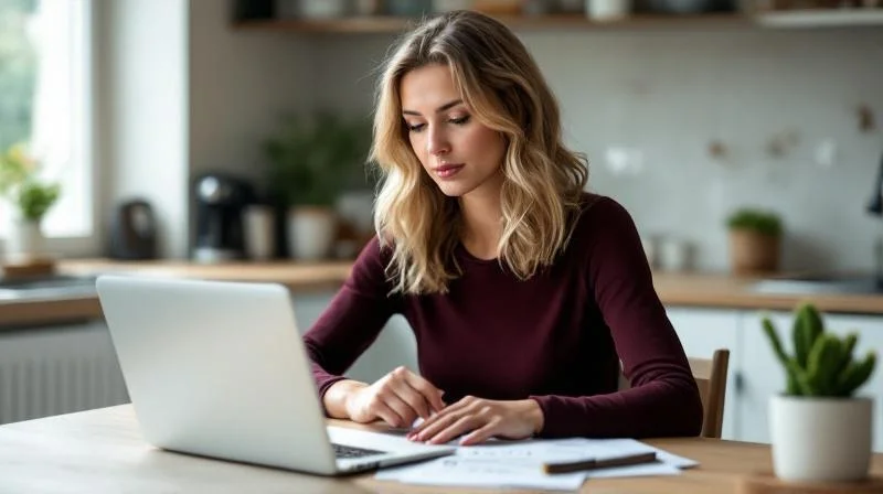 Mann berechnet Foerderbetraege am Schreibtisch in einer Reutlinger Wohnung
